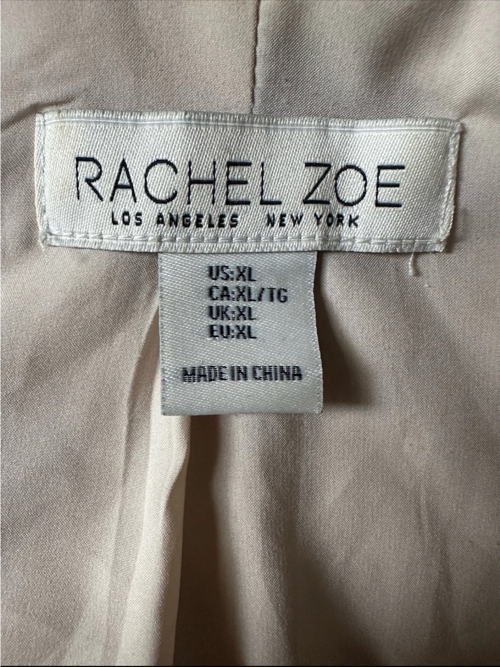 Rachel Zoe Women's XL Beige Cropped Blazer Ruched Sleeve Open Front Jacket - Picture 4 of 5